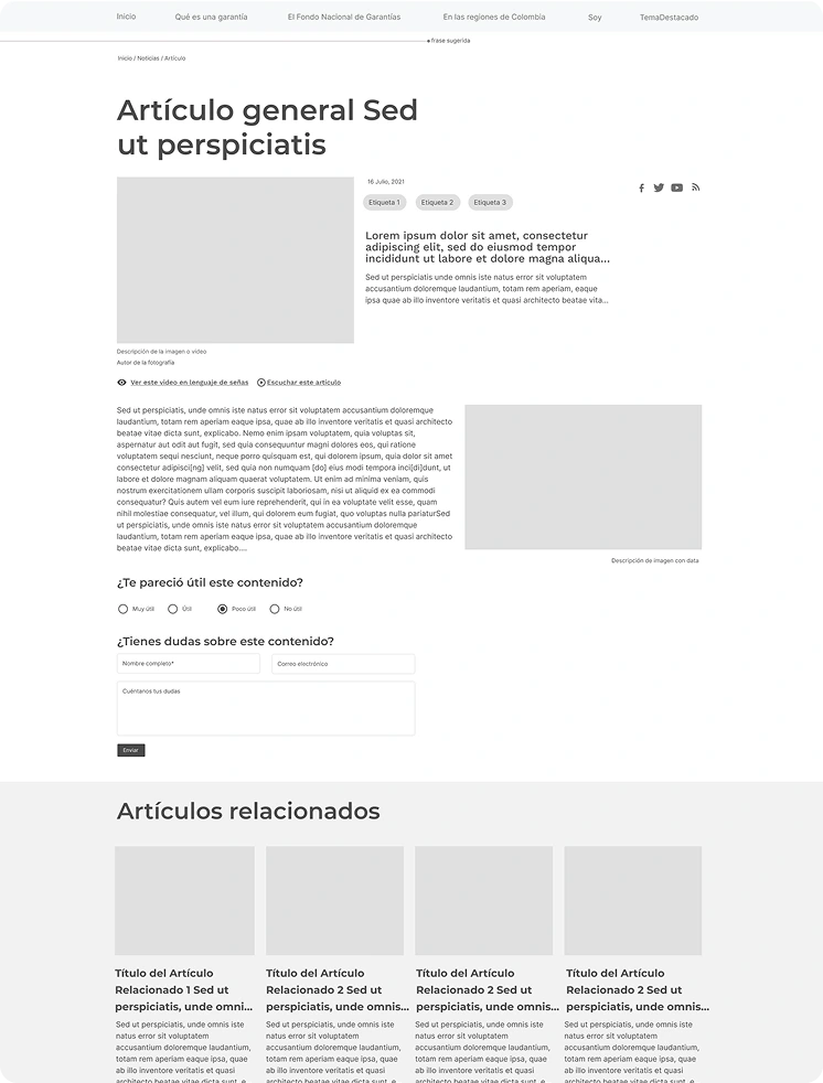 Lo-fi wireframe 2 of the FNG site